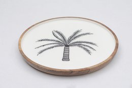 Tree Enamelled round tray