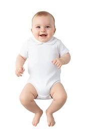 Babybody med krave, kortærmet, hvid