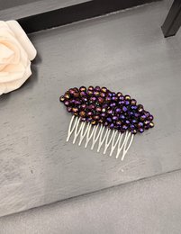 Violet rhinsten hårkam med regnbueskimmer