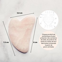 Gua Sha Quarz Rose - Natursteingesicht Masseur - Gesichtsbehörszubehör - Heben - Anti -Wrinkles - Baumwollabdeckung zur Verfügung gestellt