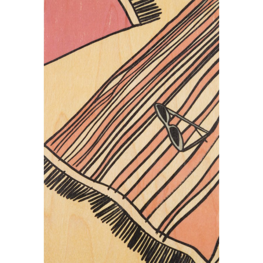 wooden postcard holidays towel