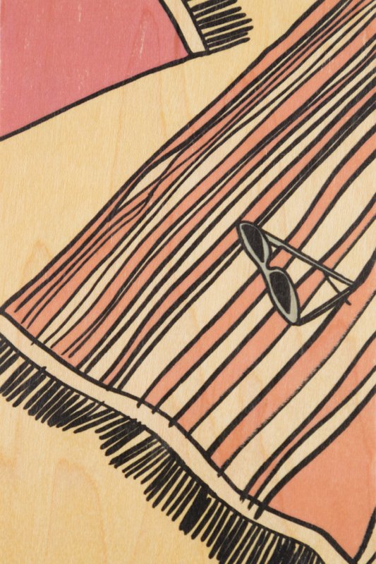 wooden postcard holidays towel