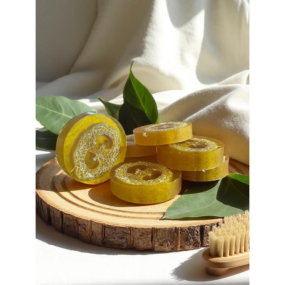 Loofah Glycerine Soap Bar Vanille – Exfoliërende lichaamszeep met natuurlijke Loofah