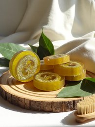 Loofah Glycerin Soap Bar Vanilla – Eksfolierende kropssæbe med naturlig Loofah