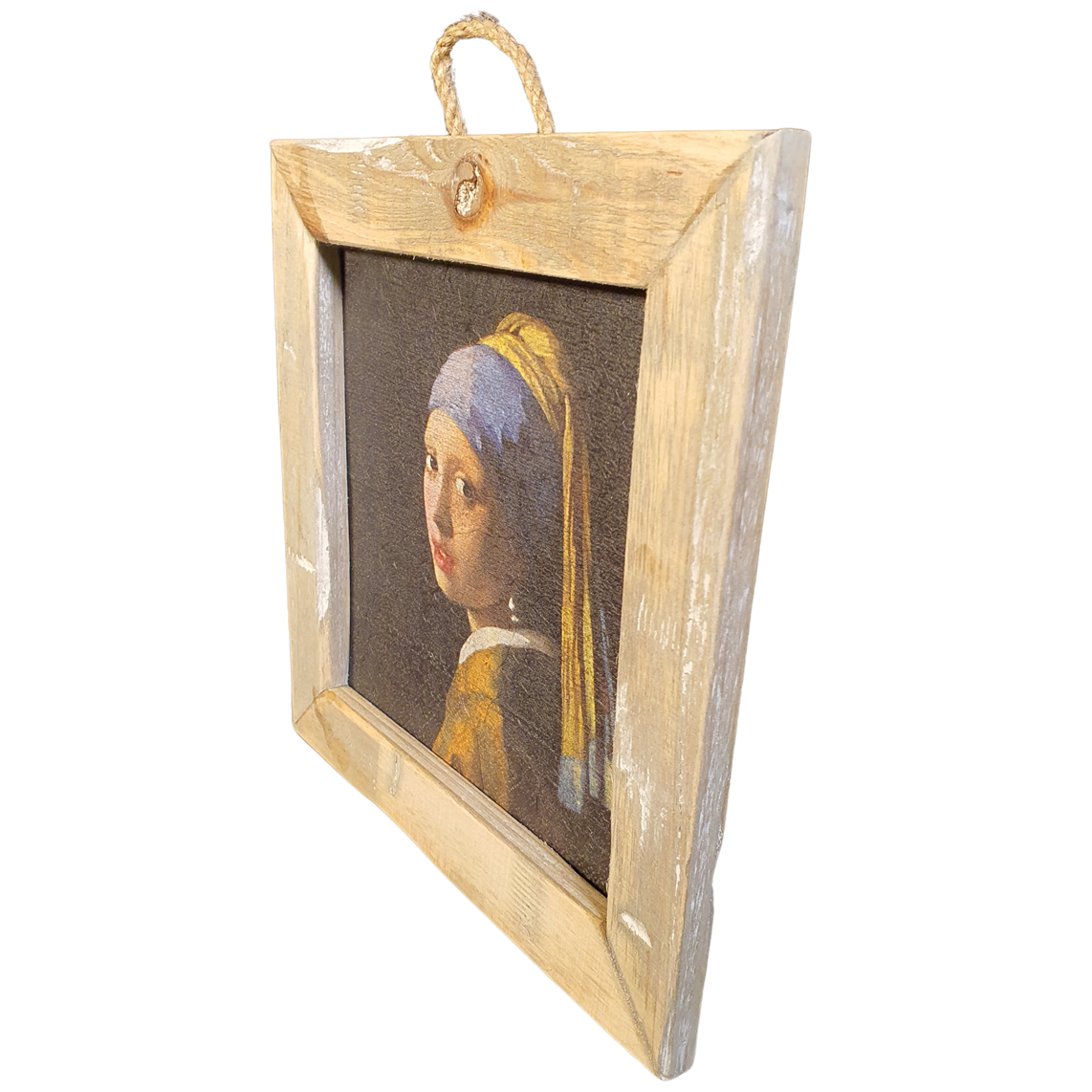 træflise gammel hollandsk pige med en perleørering