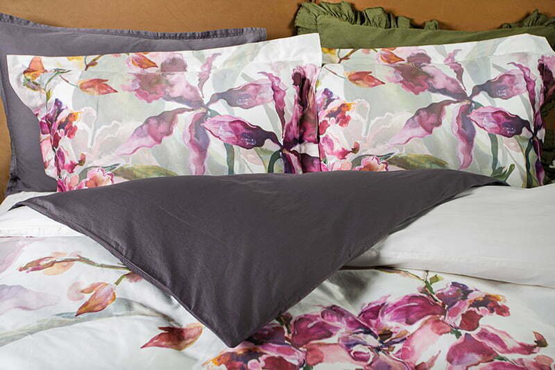 Satijnen beddengoedset Orchids Modern
