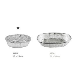 EDZARD brødkurv serveringskurv, oval, flettet, forsølvet, anløbssikker, 18 x 23 cm