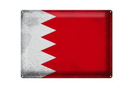 Tin Sign Flag Bahrain 40x30cm Flag of Bahrain Vintage