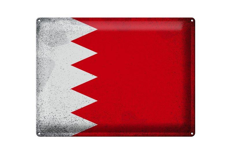 Tin Sign Flag Bahrain 40x30cm Flag of Bahrain Vintage