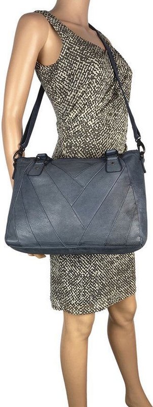 Borse per donne arrigo - borsa a tracolla e borsa della pelle lavata in blu
