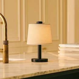 Rover zwarte houten oplaadbare lamp