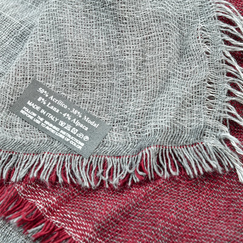 Florence Artegiani. Two-tone scarf scarf with double flap, modal and wool. Made in Italy.