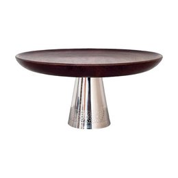 Silbermetall -Metall -Kuchenschale 30x30x14,5 cm