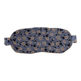 Blue camouflage pattern cotton velvet sleep mask with adjustable strap for comfortable rest.