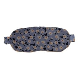 Blue camouflage pattern cotton velvet sleep mask with adjustable strap for comfortable rest.