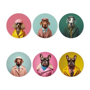 Funny Dog Coasters Set