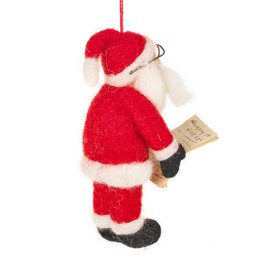 Handmade Felt Naughty or Nice Santa Hanging Christmas Decoration
