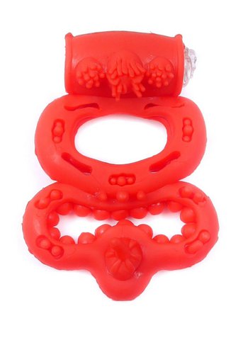 Bossoftoys - 67-00046 - vibrierende Cockring - Rot - Batterien inklusive - in Plastiktüte gepackt