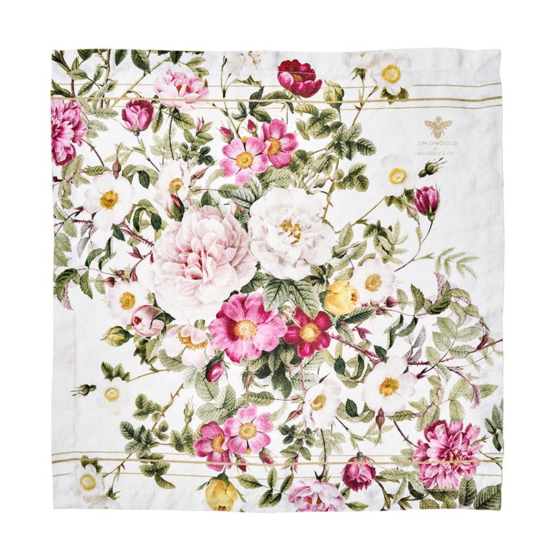 Linen napkin - Rose flower garden  JL
