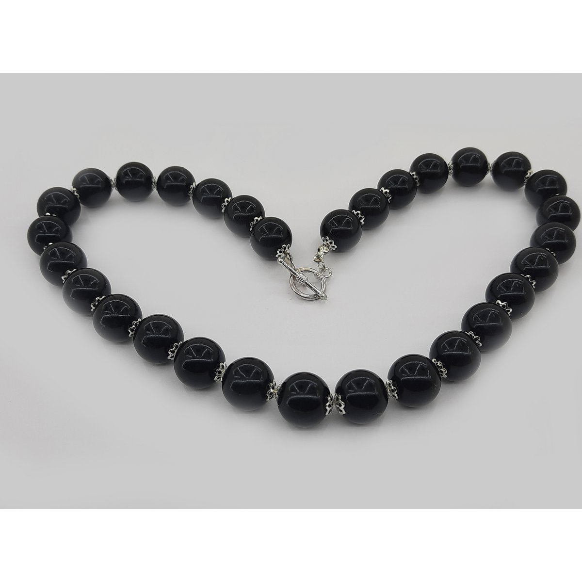 #28 Vintage zwarte parel ketting 