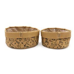 Zmywalna torba papierowa SIZO Flower Natural z wodoodporną, biodegradowalną wyściółką