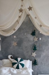 Guirlande en coton et lin « Sapin de Noël vert »