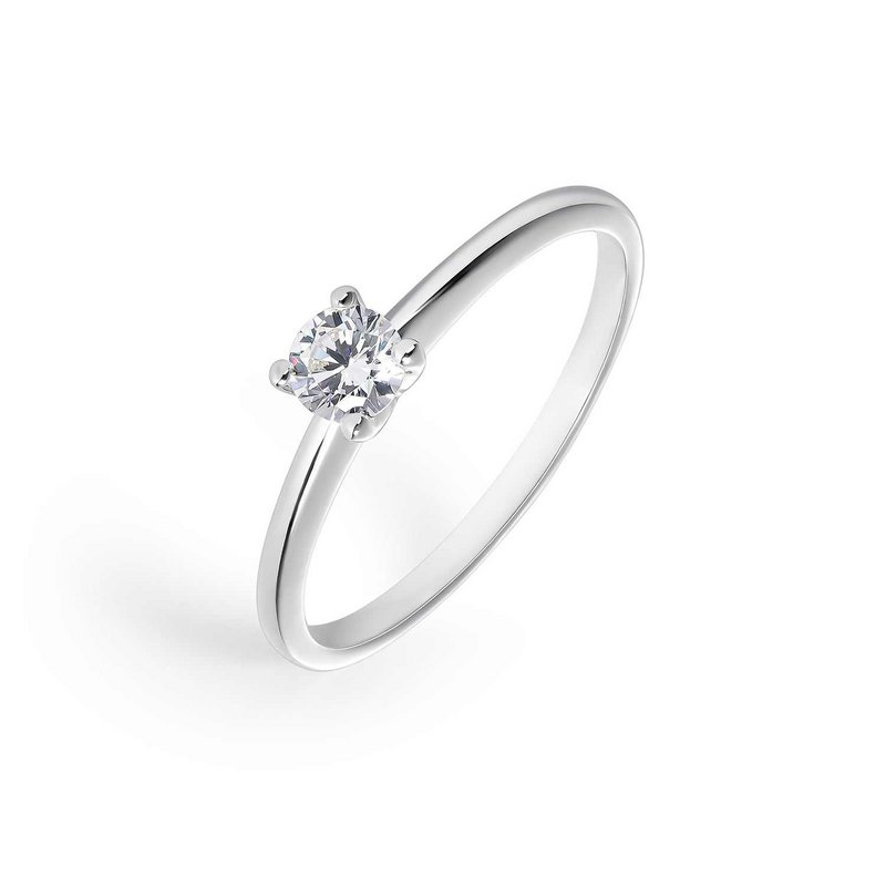 Anello in oro bianco Forte montatura di diamanti 0,25 Cts HSI2