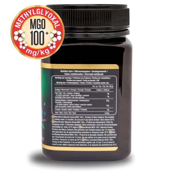 100% reiner, roher Manuka-Honig MGO 100+ (500 Gramm)
