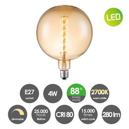Home Sweet Home lampa wisząca brązowa Saga - - ściemnialna E27 bursztynowa
