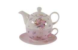 Set di tè in porcellana per una flora da 400 ml di rosa Isabelle