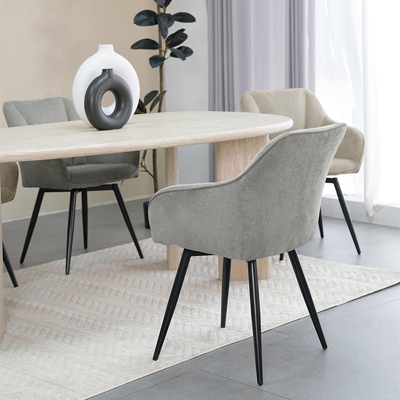 Sienna fauteuil [set van 2] [linnenstof] [360 graden draaibare voet]