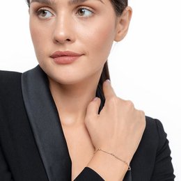 Armbåndsstang, 18K hvidguld, diamanter