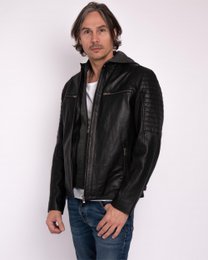 Jasper │ Veste à sweat à capuche en cuir masculin