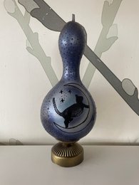 Lampa z tykwy - Kot i księżyc 2