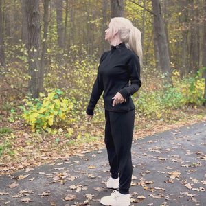 Damen-Top mit Reißverschluss am Kragen, 250 g/m², Schwarz