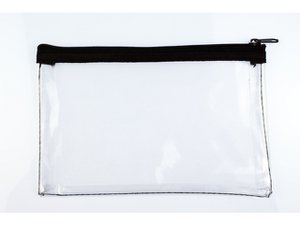 Hülle Kangaro transparent 125x200mm, schwarzer Reißverschluss