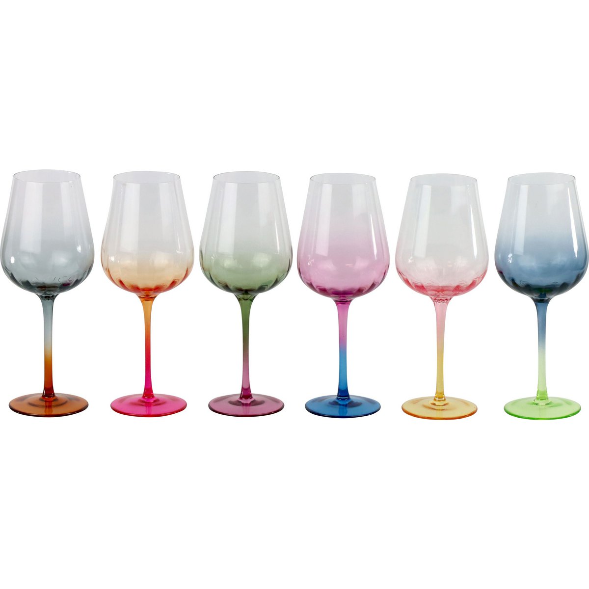 WINE GLASSES RAINBOW 6 PIECE SET (HOFF2515)