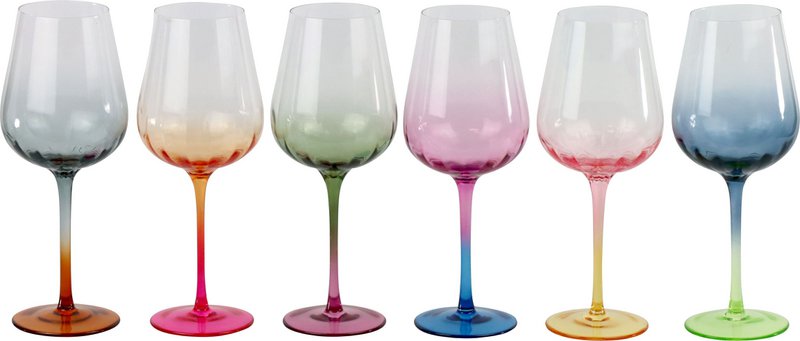 WINE GLASSES RAINBOW 6 PIECE SET (HOFF2515)
