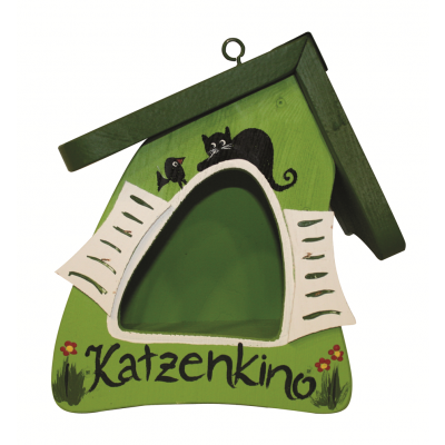 Bird villa - feeding house - mini cat cinema, green