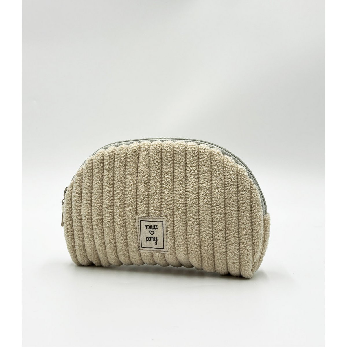 Gebroken wit - Corduroy Vanity Bag met waterdichte binnenkant
