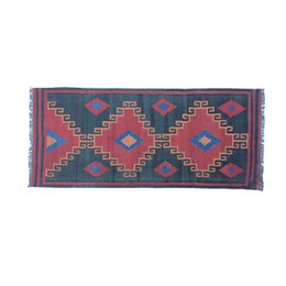 Alfombra Kilim Gris Rojizo Moderna