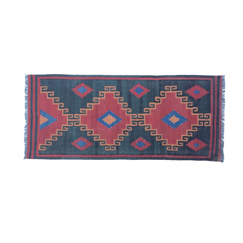 Alfombra Kilim Gris Rojizo Moderna