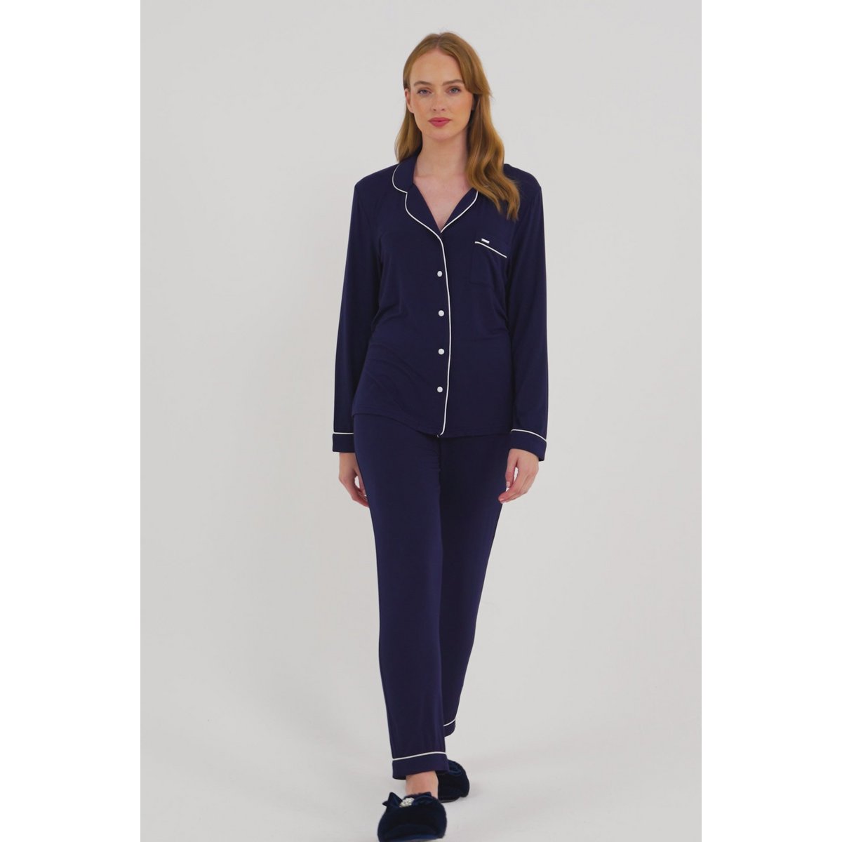 Bamboo Long Pyjama Set in Midnight