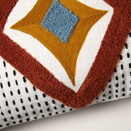 ZAYI ivory and terracotta cushion cover