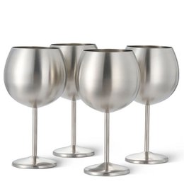 Set of 4 matt silver gin glasses, each holding 70cl of liquid.