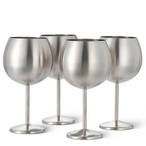 Gin glass matt silver 4x70cl