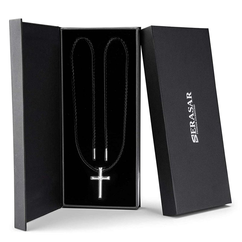 Halskette in pelle "Croce"