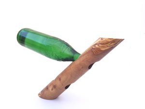 Bottle holder "Stamm" for 2 bottles made of olive wood