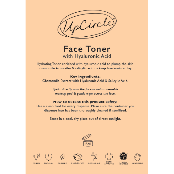 Face Toner with Hyaluronic Acid - Bulk 1L
