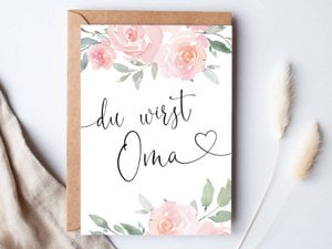 Postcard "You're going to be a grandma" Roses